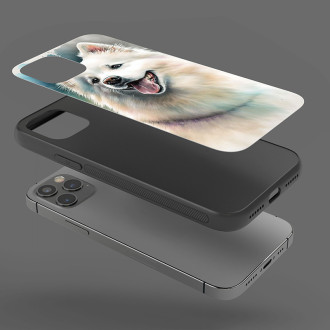 Americký eskymácký pes akvarel