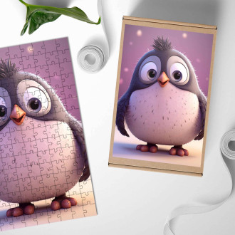 Dřevěné puzzle Roztomilý animovaný tučňák
