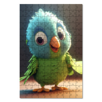Dřevěné puzzle Roztomilý animovaný papoušek