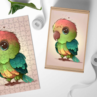 Dřevěné puzzle Kreslený Papoušek