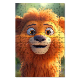 Dřevěné puzzle Roztomilý animovaný lev 1