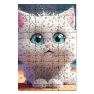 Dřevěné puzzle Roztomilá animovaná kočka 2