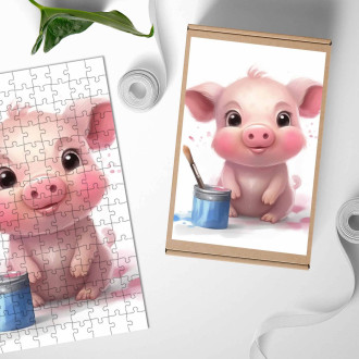 Dřevěné puzzle Kreslené Prasátko