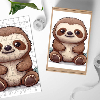 Dřevěné puzzle Kreslený Lenochod