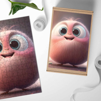 Dřevěné puzzle Roztomilý animovaný ptáček