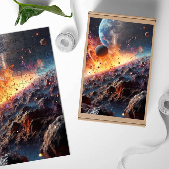Dřevěné puzzle Exploze planet 1