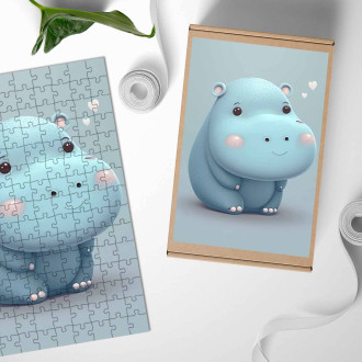 Dřevěné puzzle Kreslený Hroch 1