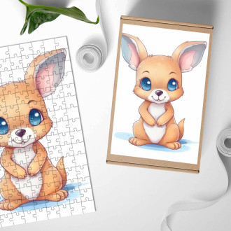 Dřevěné puzzle Kreslený Klokan