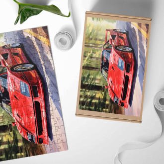Dřevěné puzzle Ferrari F8 Tributo