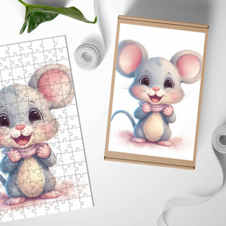 Dřevěné puzzle Kreslená Myška