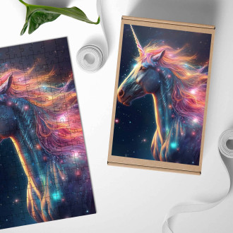 Dřevěné puzzle Vesmírný jednorožec 1