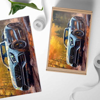 Dřevěné puzzle Mercedes AMG GT R