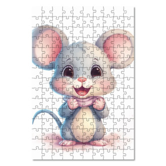 Dřevěné puzzle Kreslená Myška