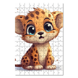 Dřevěné puzzle Kreslený Leopard