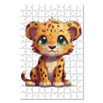 Dřevěné puzzle Kreslený Gepard