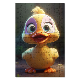 Dřevěné puzzle Roztomilá animovaná kachna