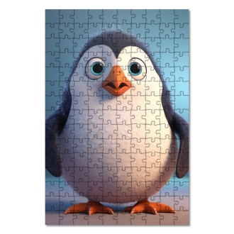 Dřevěné puzzle Roztomilý animovaný tučňák 1