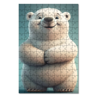 Dřevěné puzzle Roztomilý animovaný lední medvěd