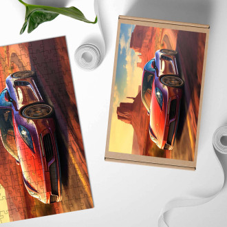 Dřevěné puzzle Porsche 718 Cayman T