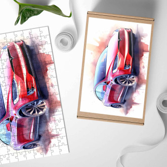 Dřevěné puzzle Tesla Model X