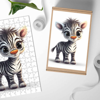 Dřevěné puzzle Kreslená Zebra