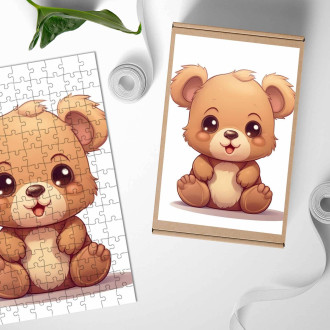 Dřevěné puzzle Kreslený Medvěd