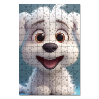 Dřevěné puzzle Roztomilé animované štěně