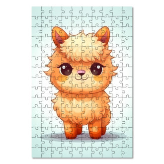 Dřevěné puzzle Kreslená Lama