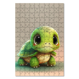 Dřevěné puzzle Kreslená Želva