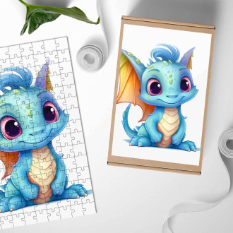 Dřevěné puzzle Kreslený Dráček