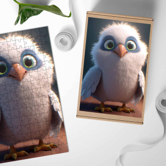Dřevěné puzzle Roztomilý animovaný orel 1