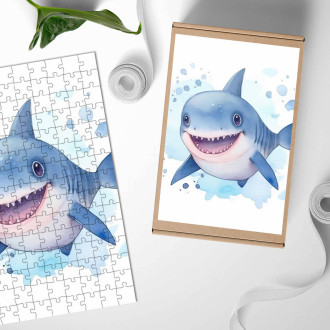 Dřevěné puzzle Kreslený Žralok