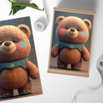 Dřevěné puzzle Roztomilý animovaný medvídek