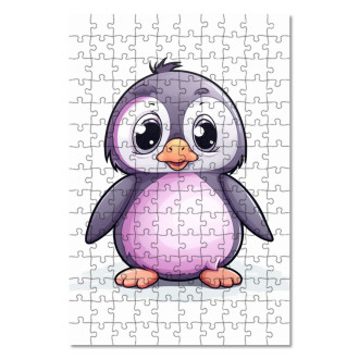 Dřevěné puzzle Kreslený Tučňák