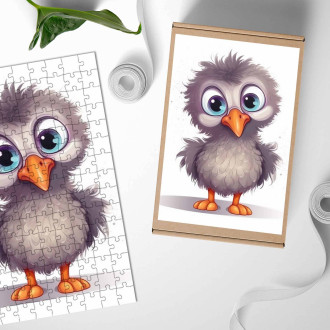 Dřevěné puzzle Kreslený Pštros