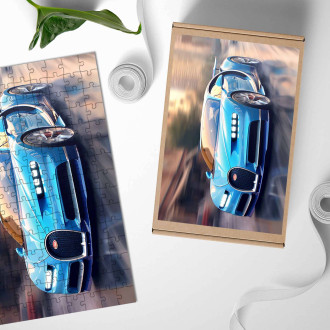 Dřevěné puzzle Bugatti Chiron