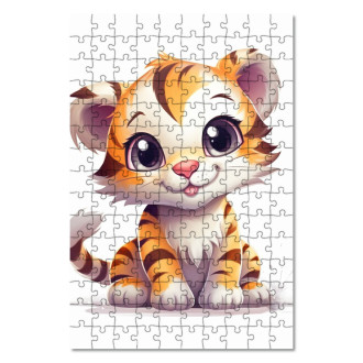 Dřevěné puzzle Kreslený Tygr