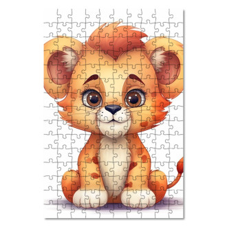 Dřevěné puzzle Kreslený Lev