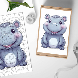 Dřevěné puzzle Kreslený Hroch