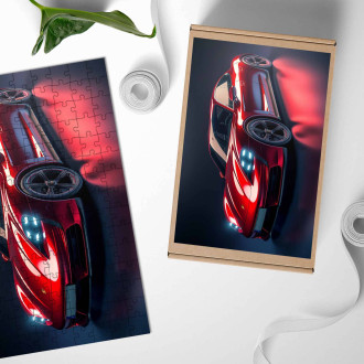 Dřevěné puzzle Porsche Taycan 1