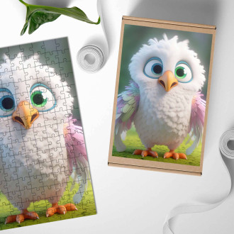 Dřevěné puzzle Roztomilý animovaný orel