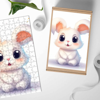 Dřevěné puzzle Kreslený Králíček