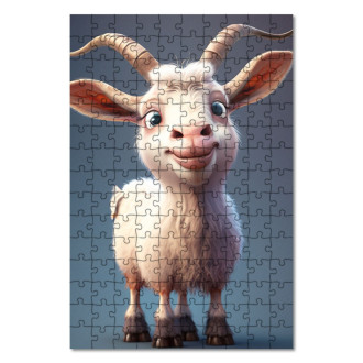 Dřevěné puzzle Roztomilá animovaná koza 2