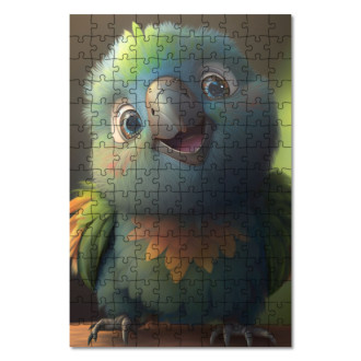 Dřevěné puzzle Roztomilý animovaný papoušek 2