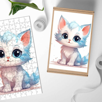 Dřevěné puzzle Kreslená Kočka