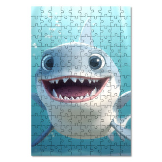 Dřevěné puzzle Roztomilý animovaný žralok