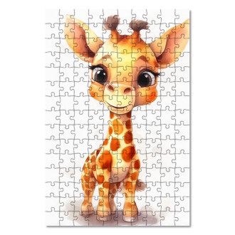 Dřevěné puzzle Kreslená Žirafa