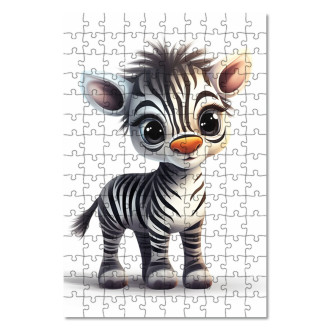 Dřevěné puzzle Kreslená Zebra