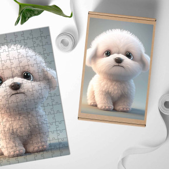 Dřevěné puzzle Roztomilý animovaný pejsek 1