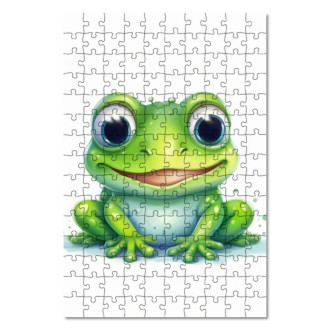 Dřevěné puzzle Kreslená Žabka